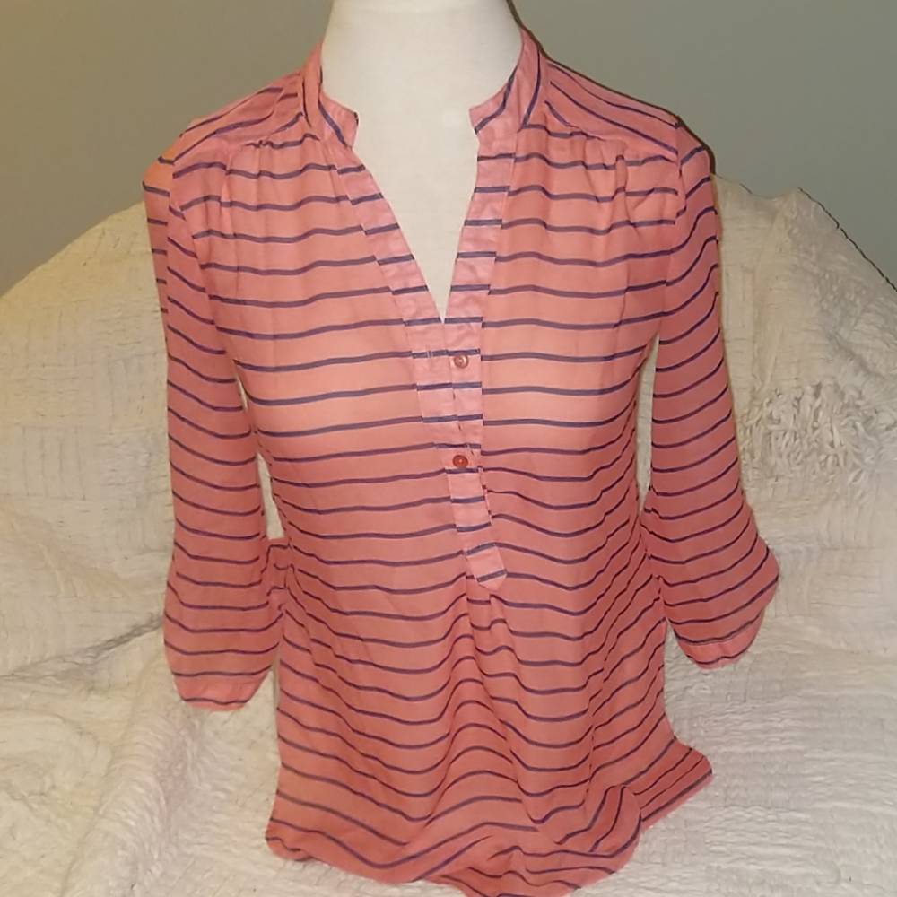 Coral and navy Popover